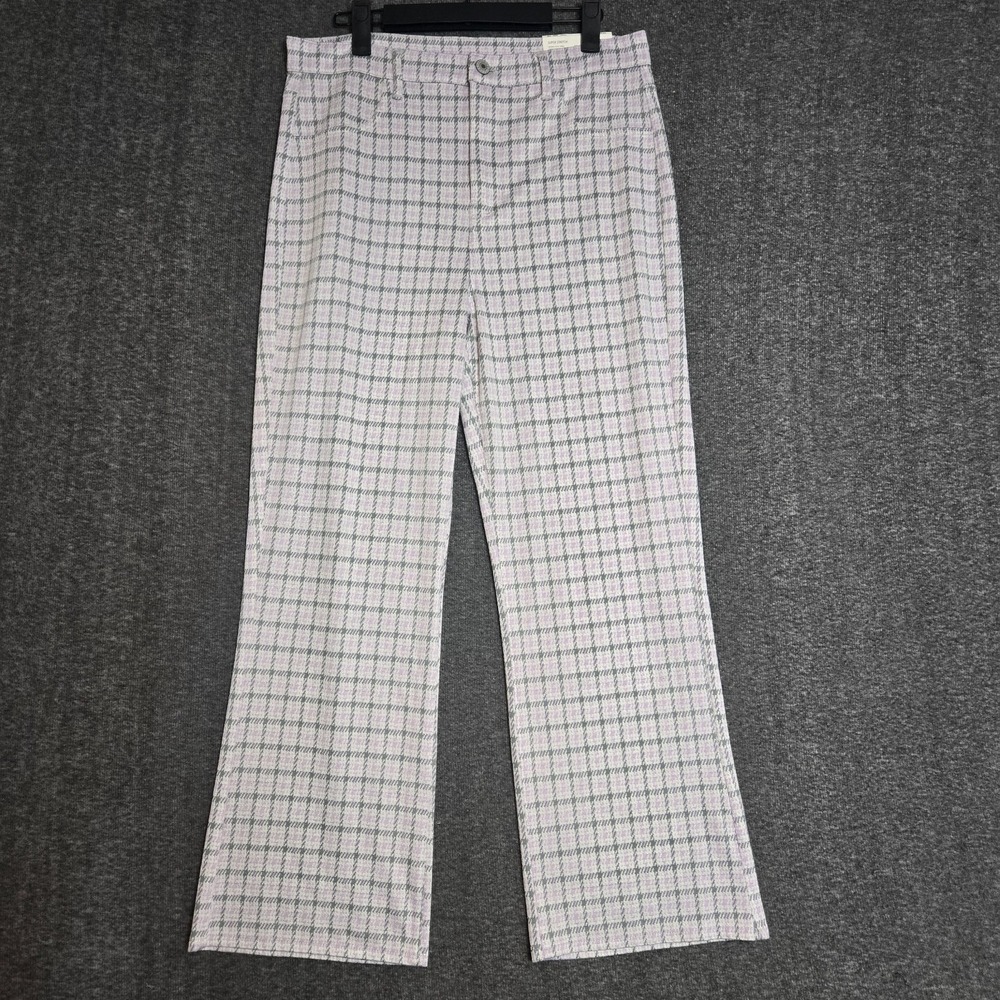 American Eagle Outfitters Skinny Kick Crop Stretch 10 Short Purple Houndstooth
